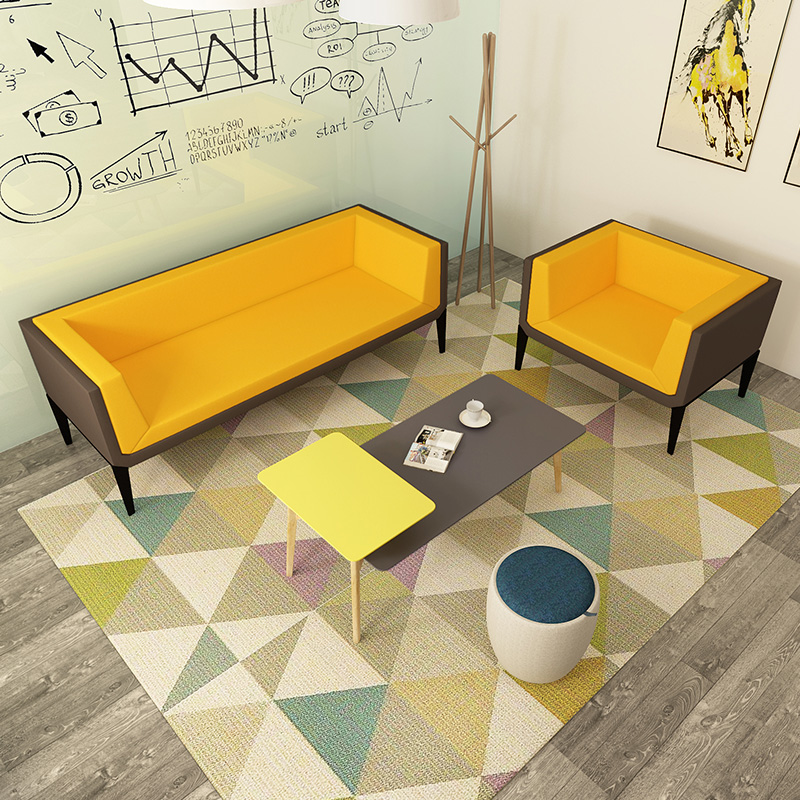 Personality Creative Yellow Cloth Art Boss Room Office Casual Couch Combined Stylish Nursery Parents Waiting Areas