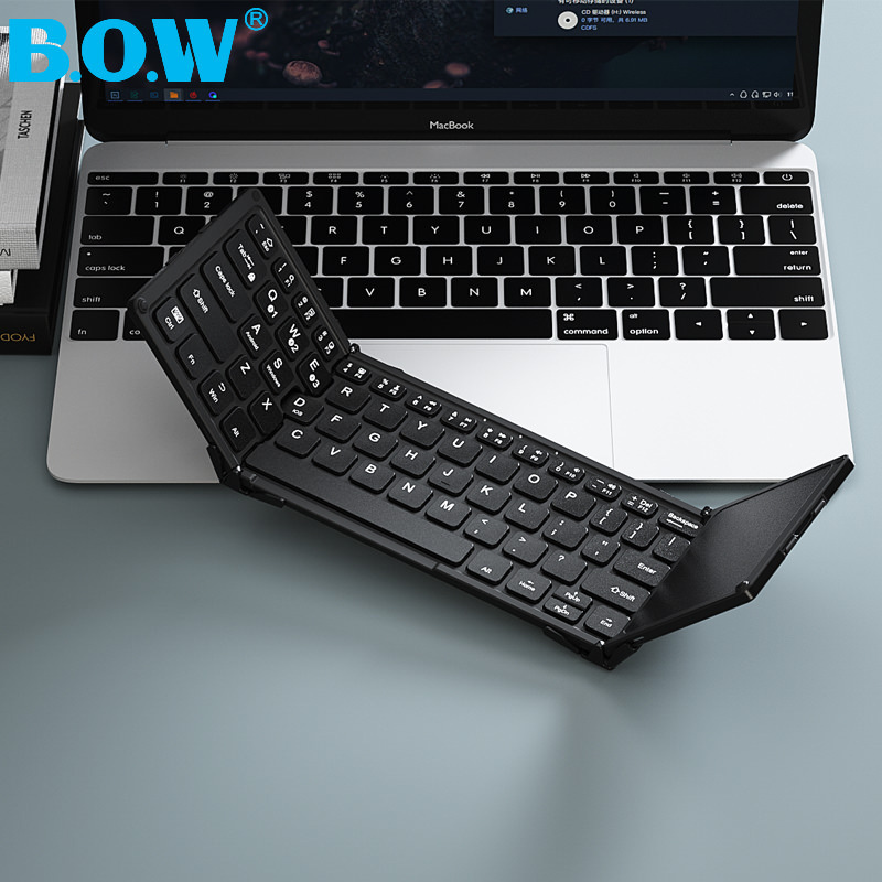 B.O.W Foldable Wireless Bluetooth Keyboard Hb318 with Touchpad for Laptop, Mobile Phone, Tablet, Digital Gift B.O.W Foldable Wireless Bluetooth Keyboard Hb318 with Touchpad for Laptop, Mobile Phone, Tablet, Digital Gift