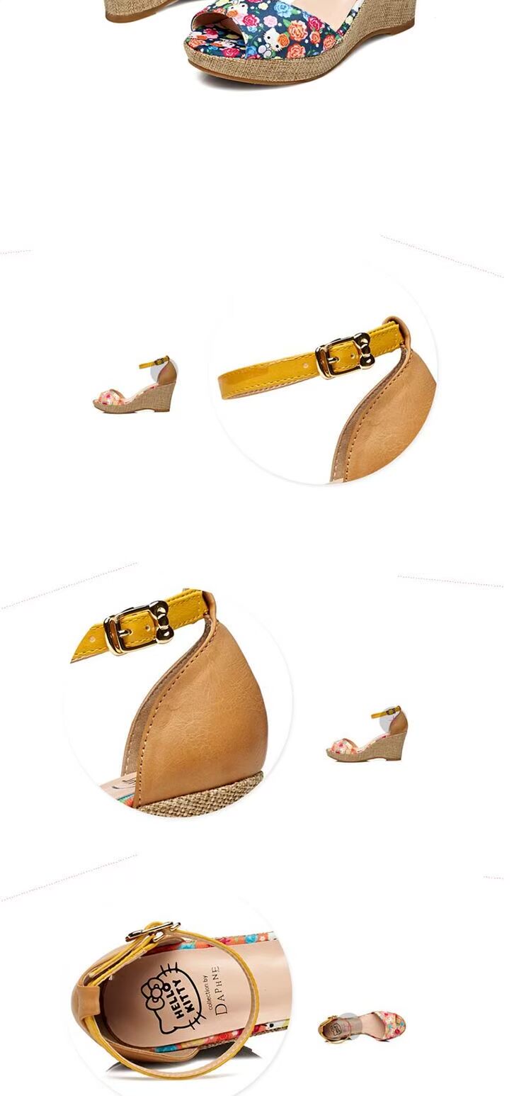 Dép Daphne / Daphne dốc nữ siêu cao có miệng cá in dép 1015303916 dép champion