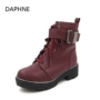 Daphne Daphne Booties Phụ nữ Mùa đông Cộng với Mã lông cừu Xử lý Giày nữ Thắt lưng Khóa bằng sáng chế Martin Giày cao gót boot cao gót