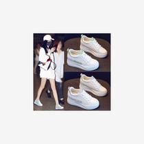 White shoes for women with increased thickness platform soles casual 2024 new autumn Korean version niche design manufacturer