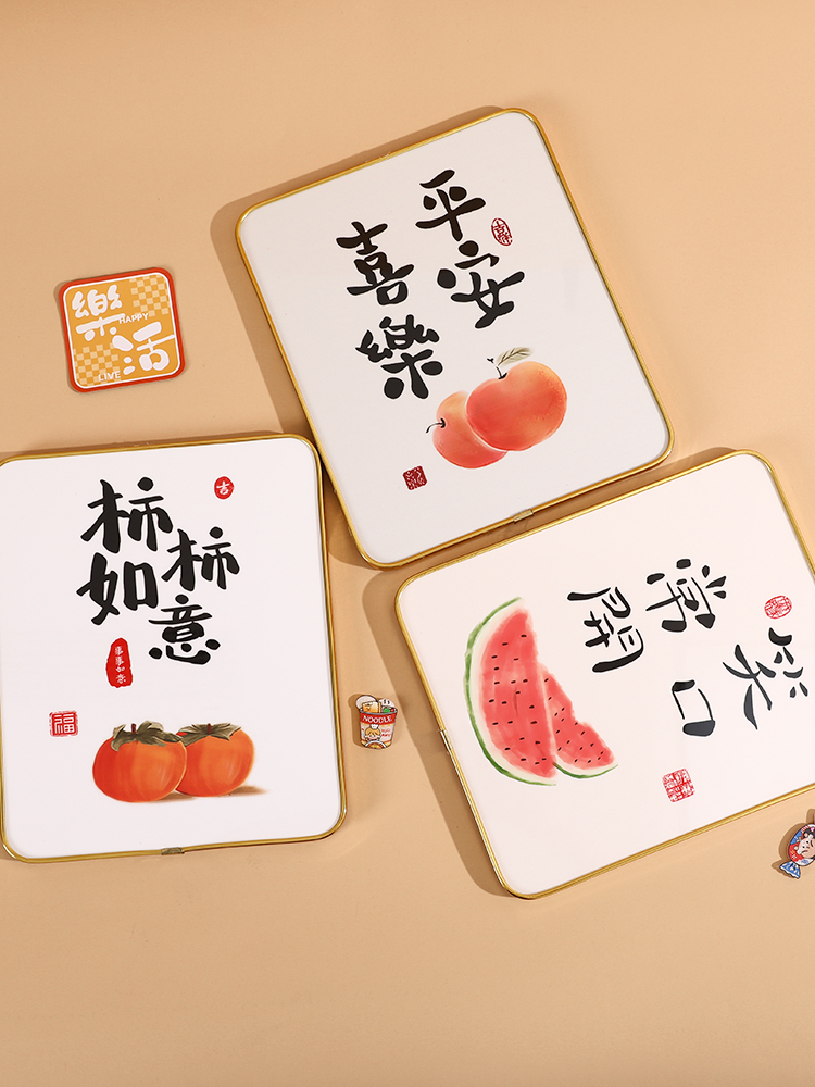 <!--平安喜乐摆件家居饰品装饰玄关乔迁之喜客厅柿柿如意新居布置用品-->