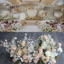 New wedding flowers row by row background Welcome floral art Flower bar stage catwalk Flower road lead flower Finished aisle floral art