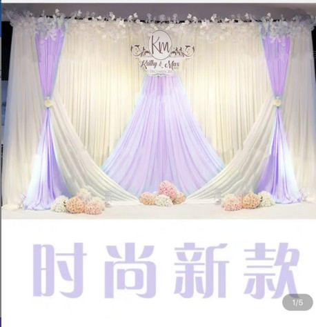 Wedding stage background veil curtain background screen fabric wedding props wedding mantle curtain decoration background prop veil