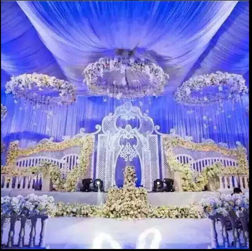 Wedding celebration Roof Top Ceiling Yarn Mantle New Wedding background Mantle Stage Hotel Suspended Ceiling Shed Ceiling Tent Clot Curtain Cloth