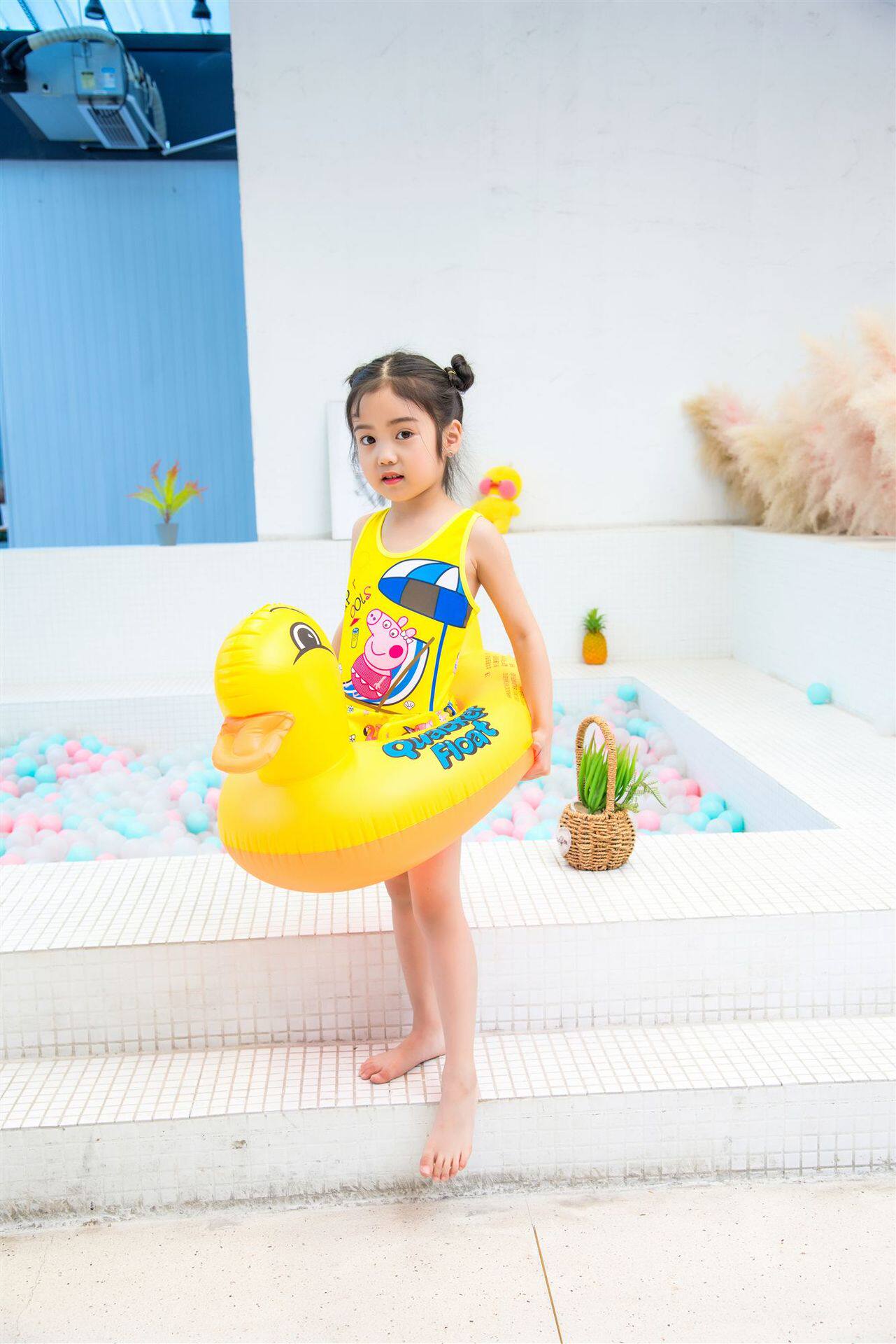 B.Duck, милый плавательный круг, увеличенная толщина, защита от опрокидывания 