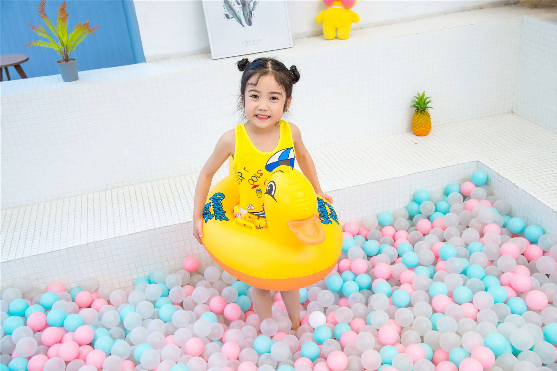 B.Duck, милый плавательный круг, увеличенная толщина, защита от опрокидывания 