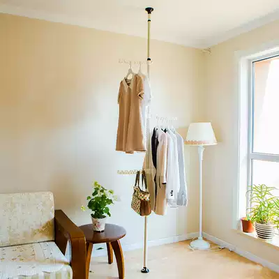 Floor-to-ceiling folding indoor single pole type simple clothes shelf household drying rack bedroom clothes hanger balcony drying rack