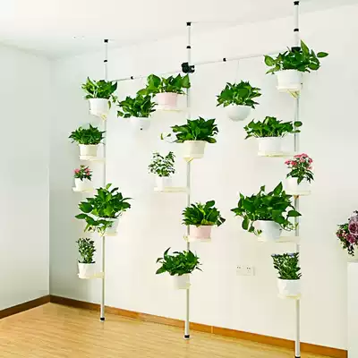 Fancy indoor household Balcony decoration shelf living room floor hanging multi-layer wrought iron gold Ge flower pot stand