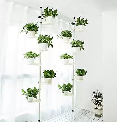 Dingtily balcony high flower stand multi-layer wrought iron art Nordic indoor living room corner folding Golden peerpot shelf