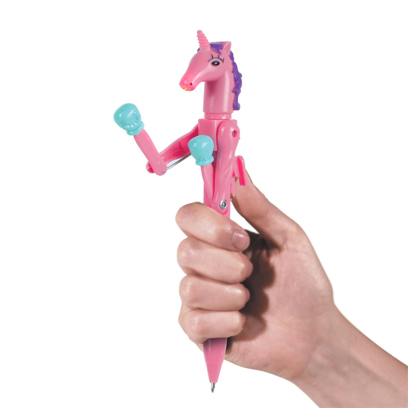 Unicorn Boxing Pen, Glowing Prank, Funny Hand Toy, Creative Novelty Stress-Relief Toy Pen, Gift for Children and Friends