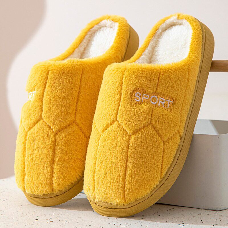 Cotton Slippers for Women in Autumn and Winter, Indoor Home Slippers, Warm and Cute, Household Couple Cotton Slippers, Non-Slip Men's Slippers
