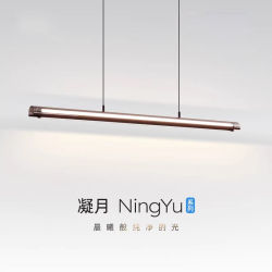 Moon Mirror Dining Room Chandelier Italian Style Light Luxury Modern Tea Room Island Bar Table Designer High-End Linear Strip Light