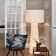 Living Room Floor Lamp Designer Cream Style Bedroom Atmosphere High-End Wabi-Sabi Style Popular Art Fabric Large Table Lamp