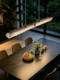 Restaurant Chandelier, Modern Minimalist Bar Table Lamp, Minimalist High-End Brushed Glass Island Table Chandelier, Linear Dining Room Chandelier
