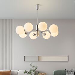 Bauhaus Living Room Chandelier Modern Minimalist Bedroom Study Dining Room Nordic Cream Style Creative Vintage Magic Bean Lamp