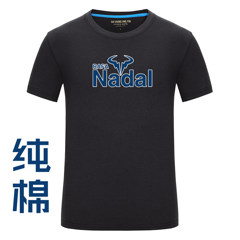 Nadal tennis jersey men's and women's cotton T-shirt short sleeves circumferential round neck casual sportswear jersey training suit