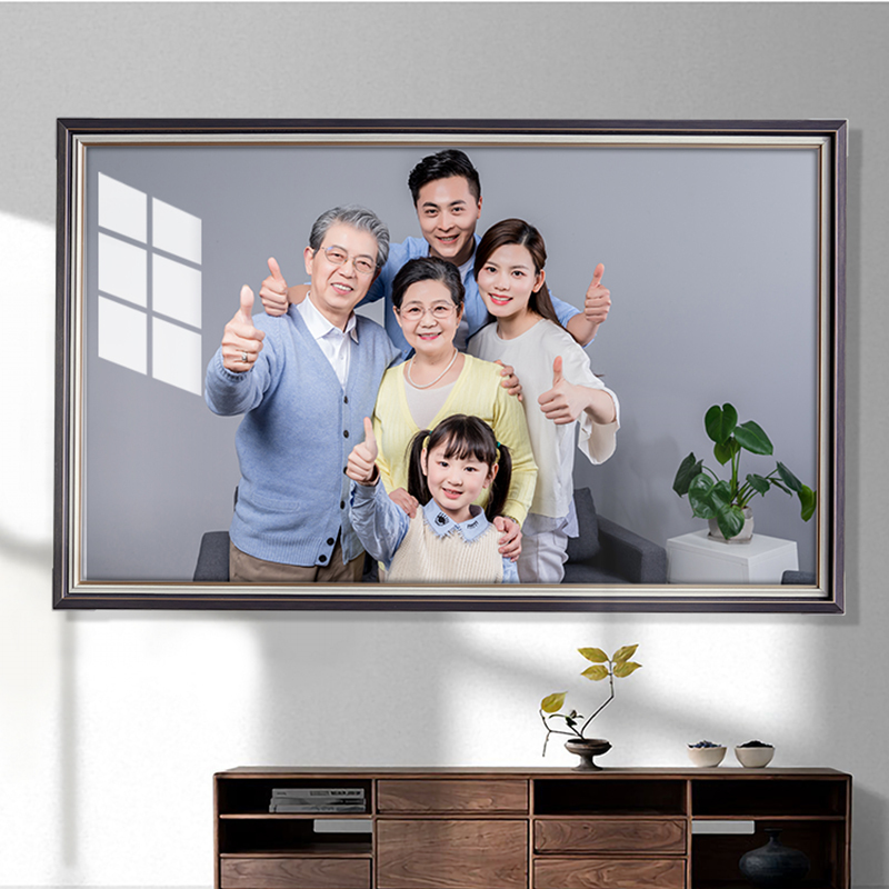 Family Portrait Washed Photo Frame Wall Hanging Enlarged Photo Printing Plus Photo Frame Simple Solid Wood Living Room Large Size Frame
