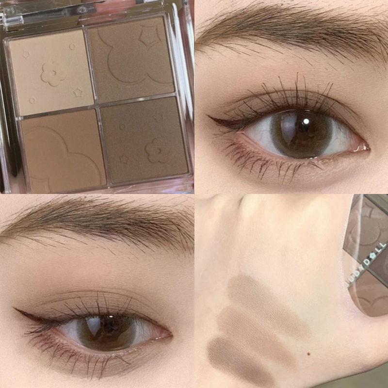 juduo orange eye shadow four-coloured eye shadow disc 2023 new geodesy matt autumn winter grey powder low saturation 7-Taobao