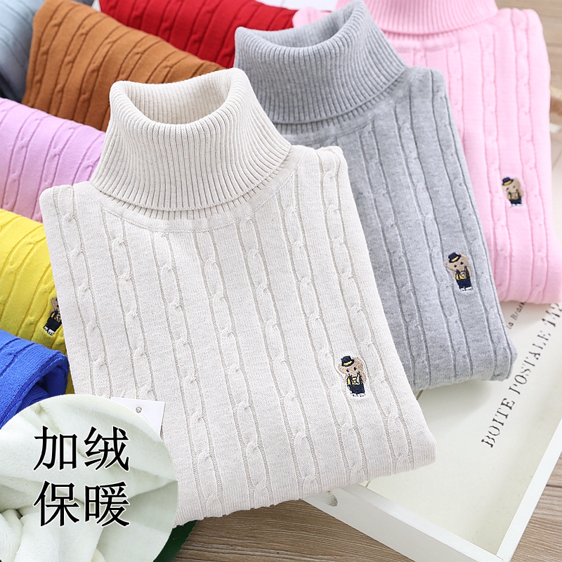 Children's Turtleneck Cotton Sweater for Boys and Girls, New Fleece-Lined Pullover Knit Thickened Warm White Base Layer Children's Turtleneck Cotton Sweater for Boys and Girls, New Fleece-Lined Pullover Knit Thickened Warm White Base Layer