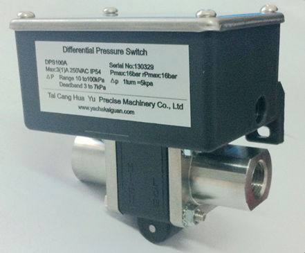 Pressure differential switch for stainless steel pressure difference controller