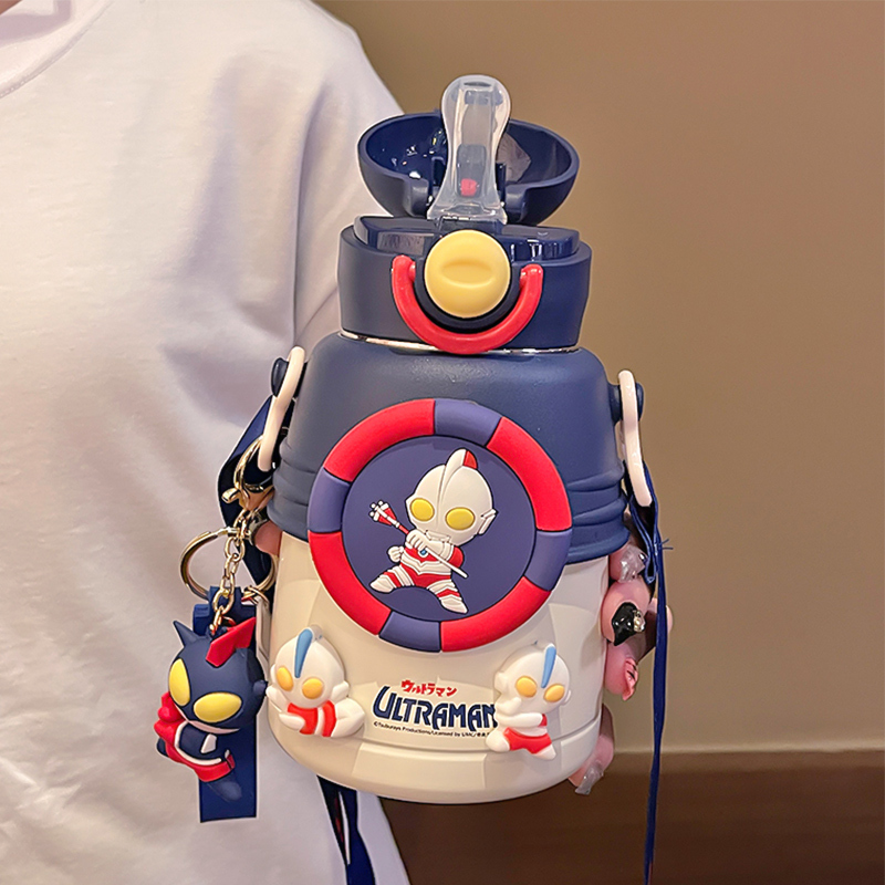 British Minahuge Ultraman Kidsren's Thermos Cup for Primary School Students to Go to School with Special Straw Cup Food Grade 316 British Minahuge Ultraman Kidsren's Thermos Cup for Primary School Students to Go to School with Special Straw Cup Food Grade 316