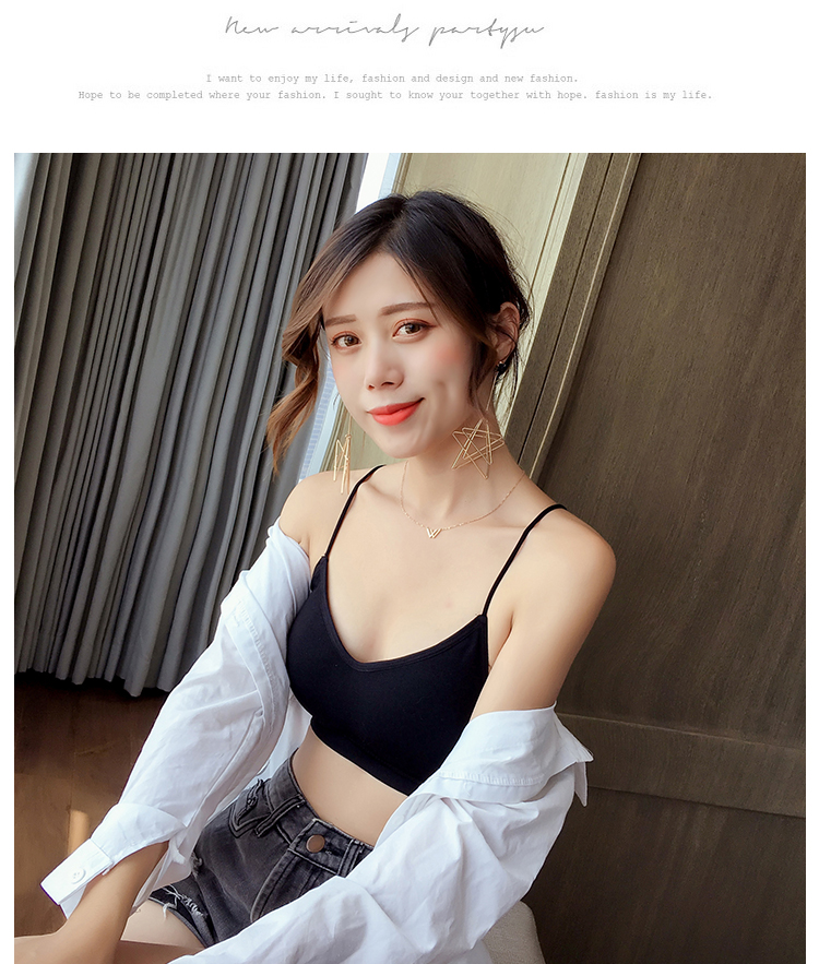 Vẻ đẹp mới trở lại ngắn thoải mái quấn ngực ống ngực với miếng đệm ngực chống nhẹ lưng lưng rỗng học sinh đồ lót nữ áo ngực