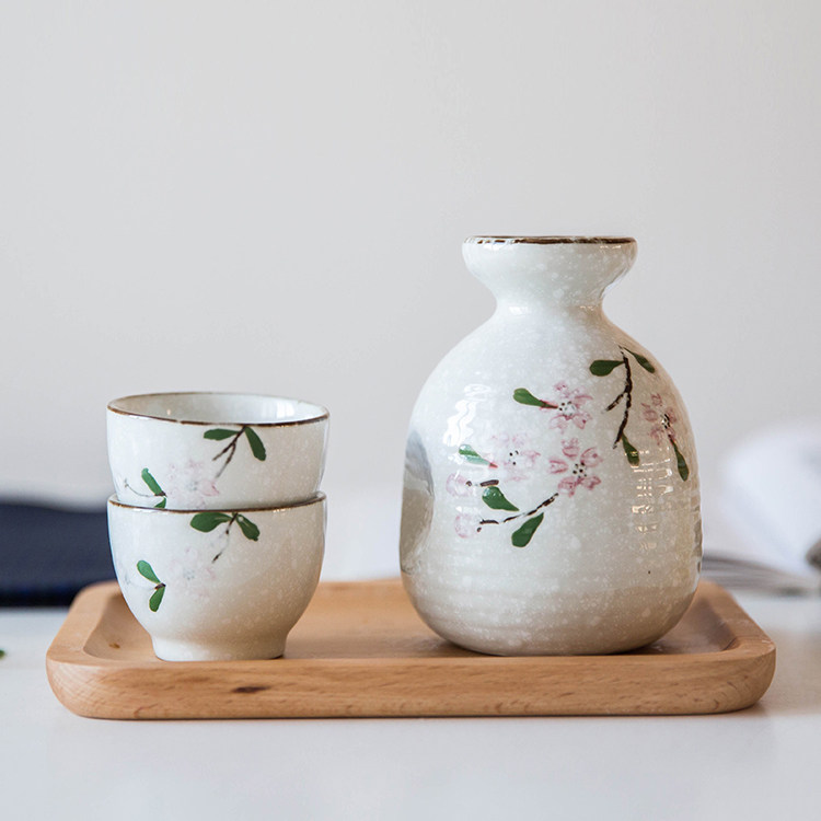 Nishida Muyu Impression Sakura Wine Set Japanese-style one pot two cup wine set sake white wine bottle wine glass