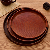 Nishida wooden rain round wooden tray Japanese jujube wood round tea tray Fruit tea tray Household wooden tea tray 