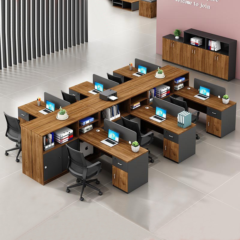 Staff desk office staff computer desk and chair simple screen partition card double financial desk