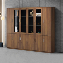 Office bookcase Wooden file cabinet plate bookshelf with glass door storage data file cabinet with lock floor cabinet