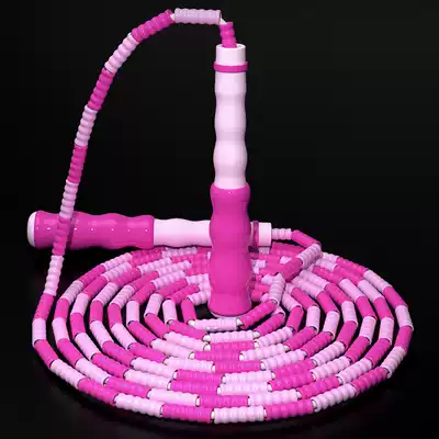 Slub skipping rope Kindergarten children's pattern soft beads without knotting primary and secondary school students can adjust the middle test bead skipping rope