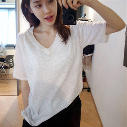 White short-sleeved T-shirt women's Han fan 2018 summer new Korean version loose and wild cotton student half-sleeve top clothes