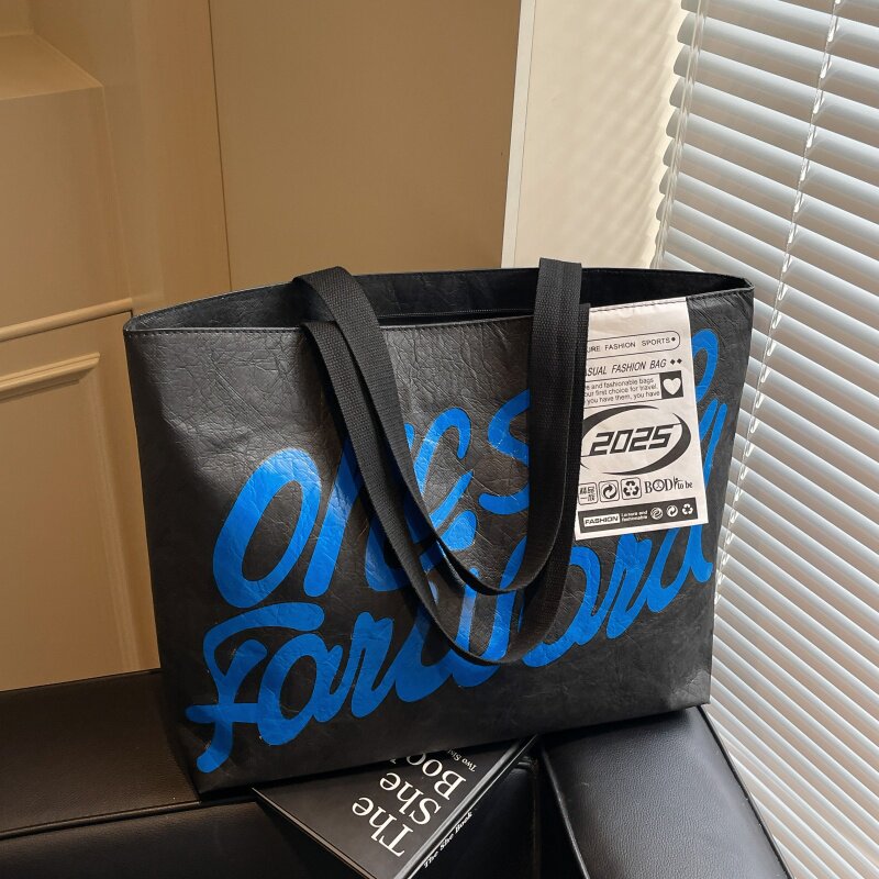 Korean-Style 2025 Large-Capacity Letter Tyvek Tote Bag for School and Commuting - Thumbnail 3
