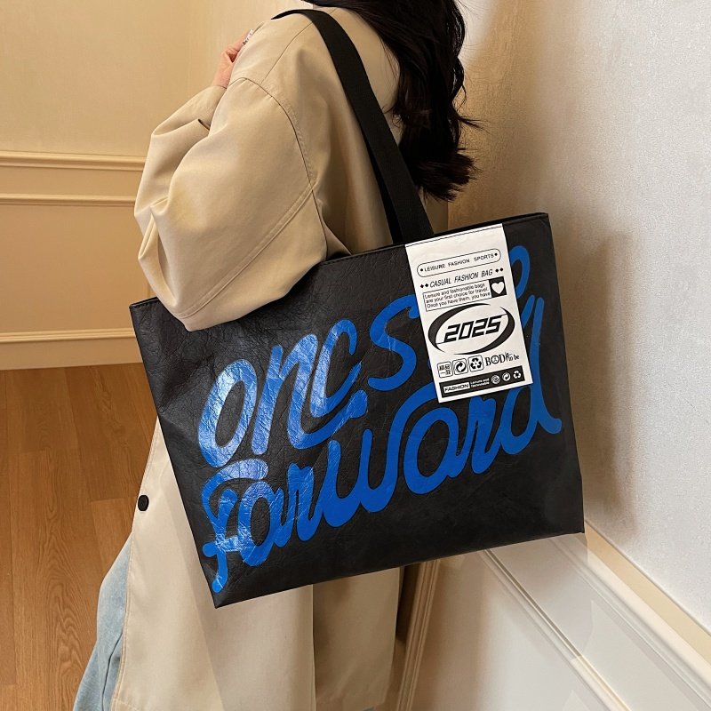 Korean-Style 2025 Large-Capacity Letter Tyvek Tote Bag for School and Commuting - Thumbnail 5