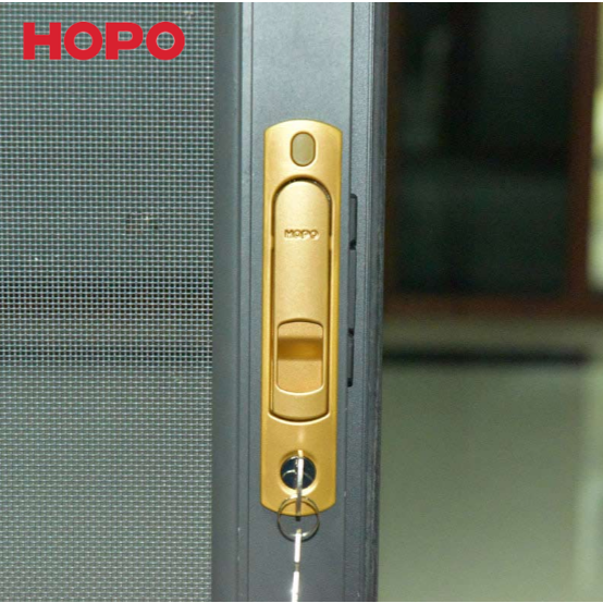 HOPO Shenzhen Haobo Hardware AH409 invisible with key and lock shift fork handle flat open screen window ultra-thin handle