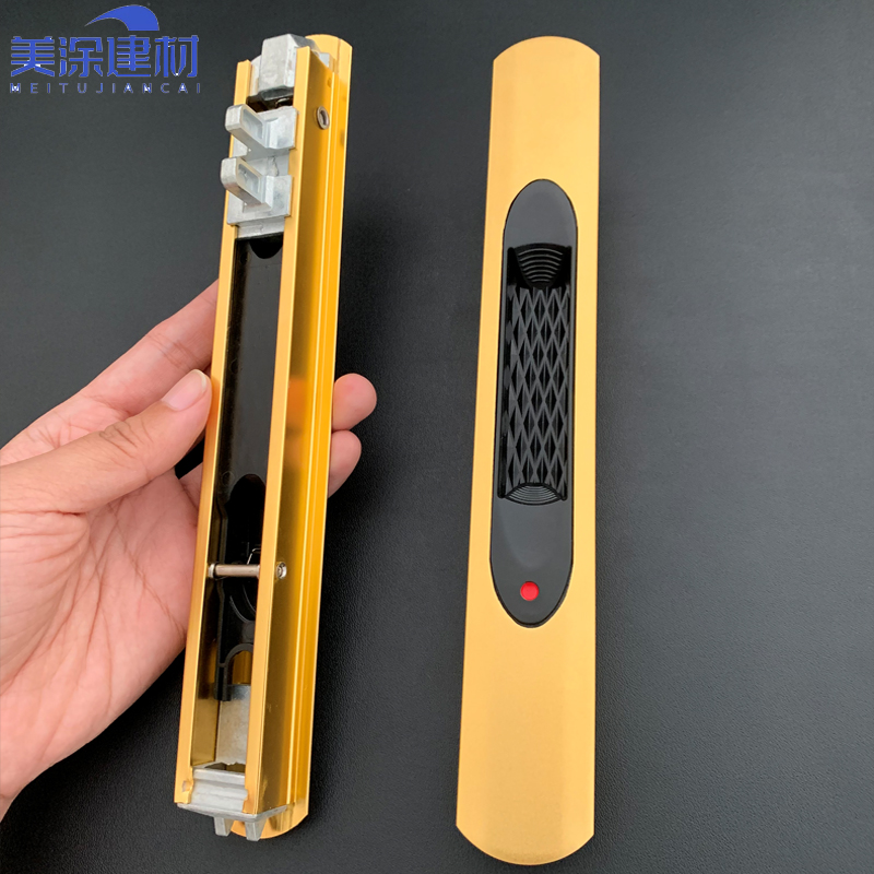 Broken Bridge Aluminum Alloy Heavy Sliding Door Lock Bar Lock Bar Hopo Same Golden Glass Door Lock Transfer Door MA Lock-Taobao