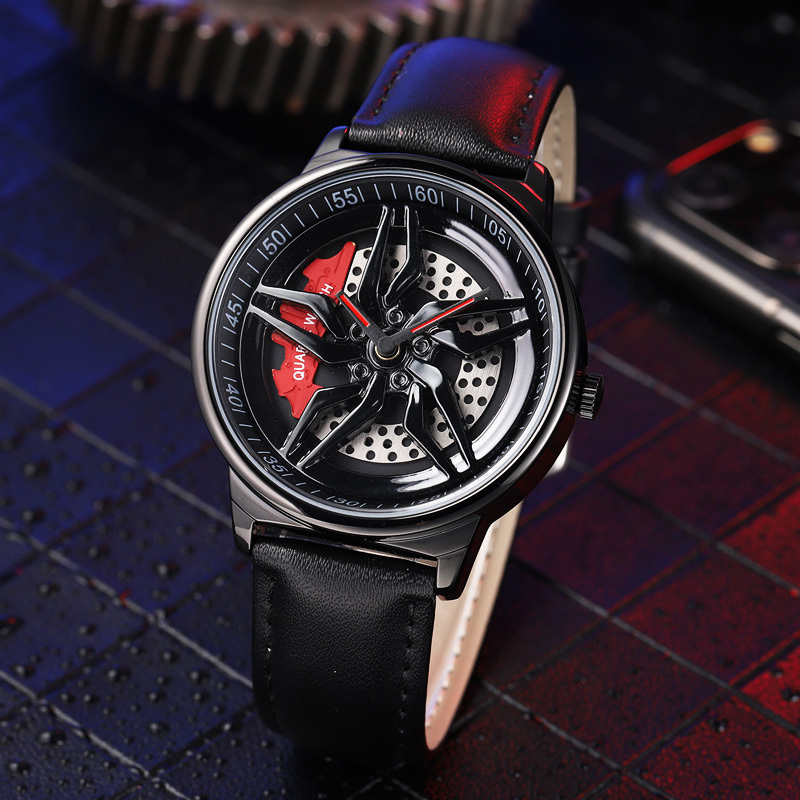 Back-To-School Season Gift for Kids: Wheel Watch for Boys, Car-Themed, High-End Feel, Student Non-Mechanical Lamborghini Rotating Watch