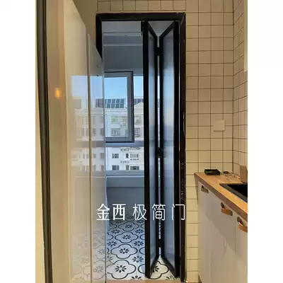 Changhong glass extremely narrow folding door toilet kitchen minimalist glass door Small Space Folding door