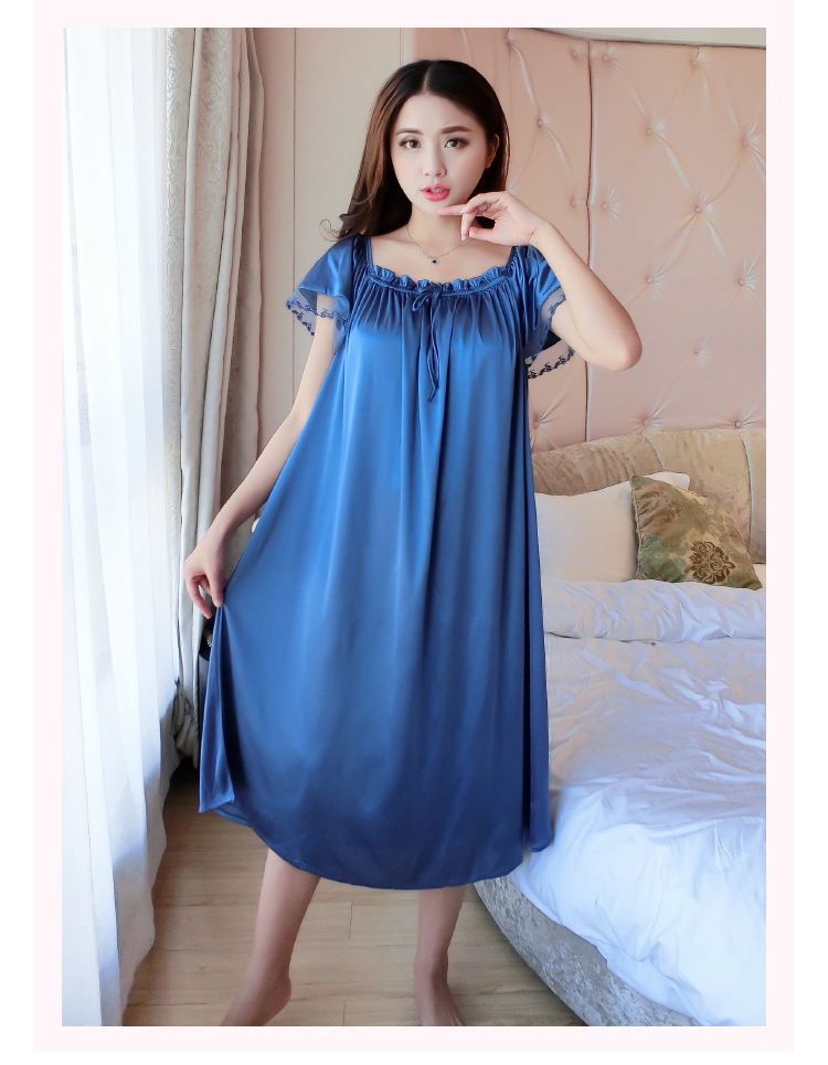 Băng lụa nightdress mùa hè dây đeo sexy ren đồ ngủ nữ chất béo mm XL 200 kg lỏng phần mỏng dịch vụ nhà