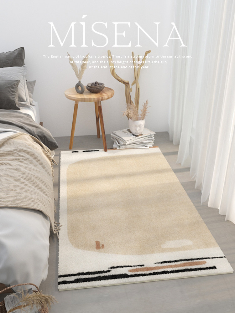 ins wind superior bedroom bedside rug anti slip living-room imitation cashmere strip short woolen day style home room rug