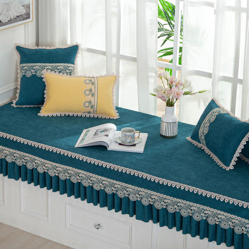 Four seasons universal non-slip custom window sill cushion European-style high-end light luxury bay window cushion bedroom machine washable tatami cushion