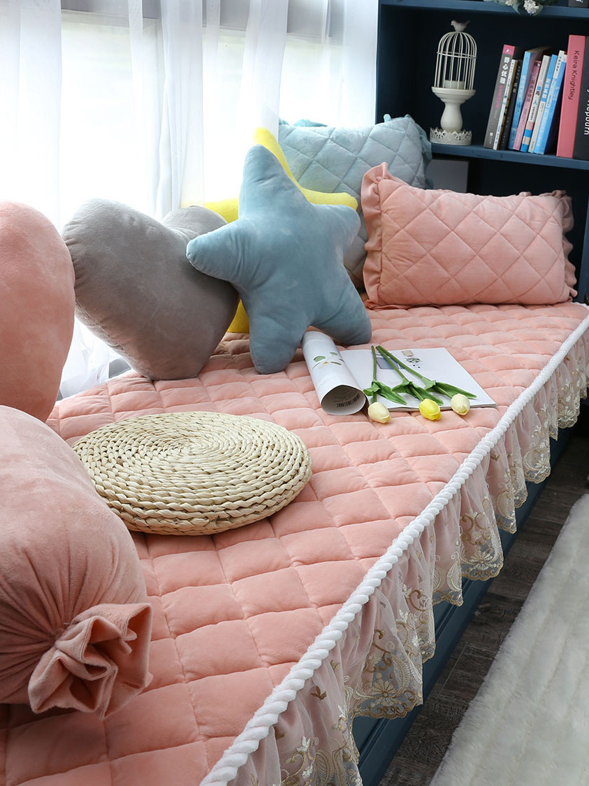 Nordic style tatami balcony mat crystal velvet bay window mat window sill mat four seasons universal floor-to-ceiling window mat can be machine washed