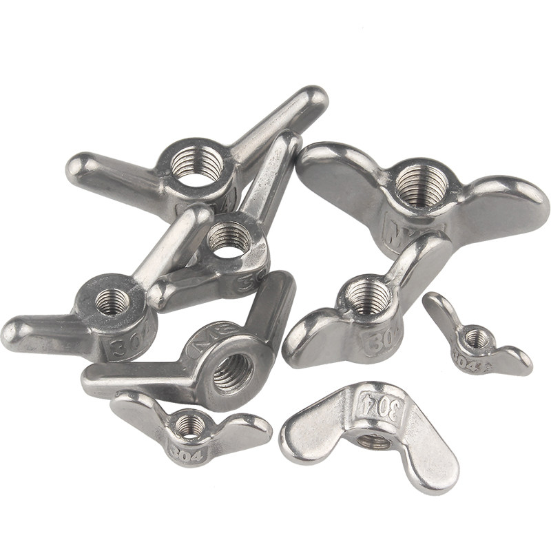 304 stainless steel large ear butterfly nut butterfly shaped sheep angle screw cap hand wrung Yuan Bao screw cap M4M5M12