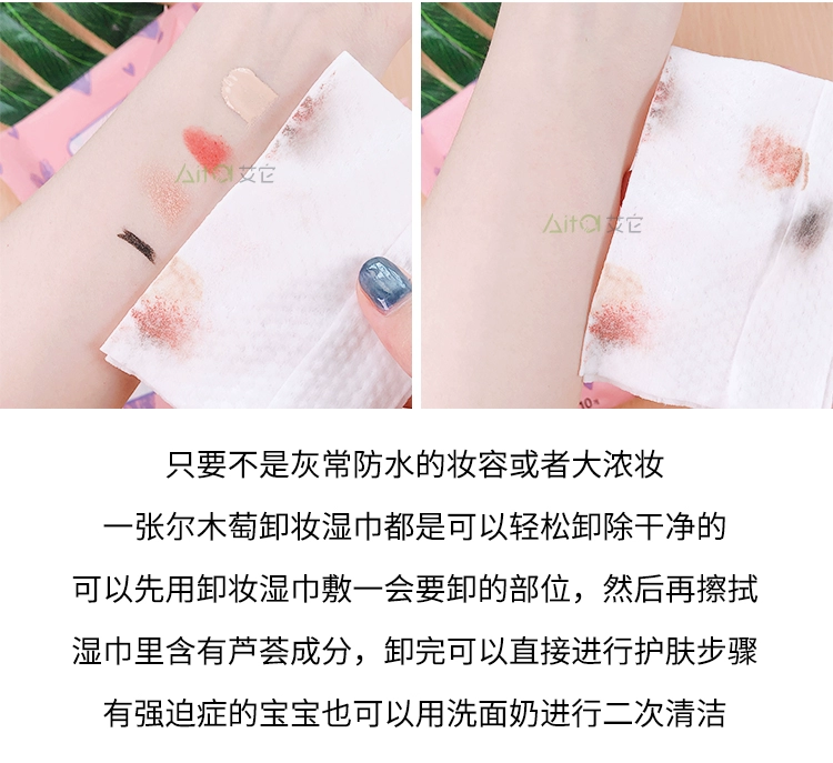 Makeup 木 装卸 卸 Trang điểm môi trang điểm mặt dùng một lần nhẹ làm sạch sâu cầm tay lười biếng 10 gói bơm tay trang