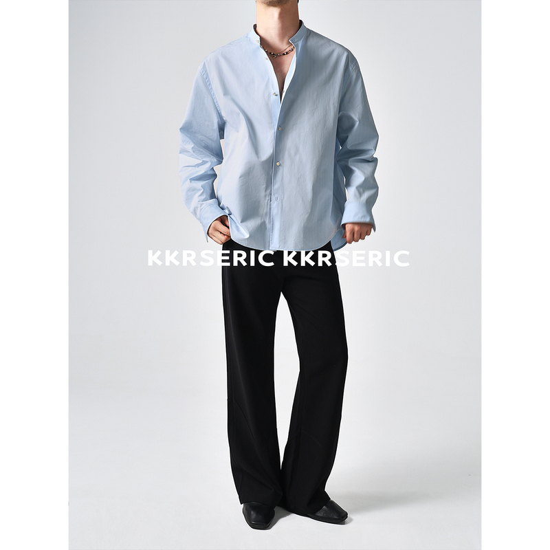 Kkrs Eric Japanese Tatsukin Ultra-Fine Poplin Cat's Eye Genuine Silver Button Quiet Luxury Old Money Casual Striped Shirt Kkrs Eric Japanese Tatsukin Ultra-Fine Poplin Cat's Eye Genuine Silver Button Quiet Luxury Old Money Casual Striped Shirt