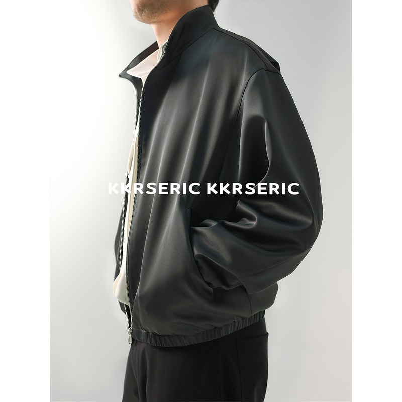 Kkrs Eric Eastman Imported Acetate Double-Sided Satin Texture Luxury Zipper Jacket