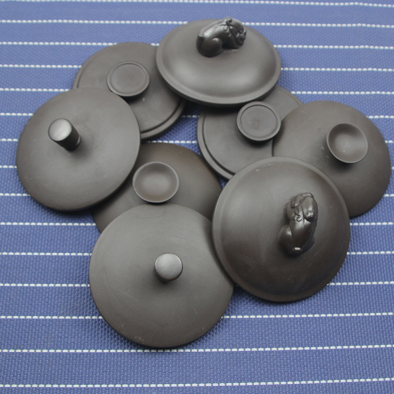 Purple sand lid teacup brew teacup ceramic lid round handheld non-porous universal lid cup single sale accessories