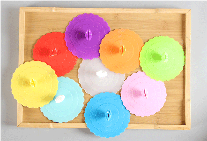 Hai mảnh của thực phẩm lớp phim hoạt hình cốc bìa bụi silicone chống rò rỉ nắp cốc phổ quát phổ bìa bình giữ nhiệt 1 lít