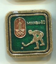 1980 Moscow Olympic Games Badge---Hockey